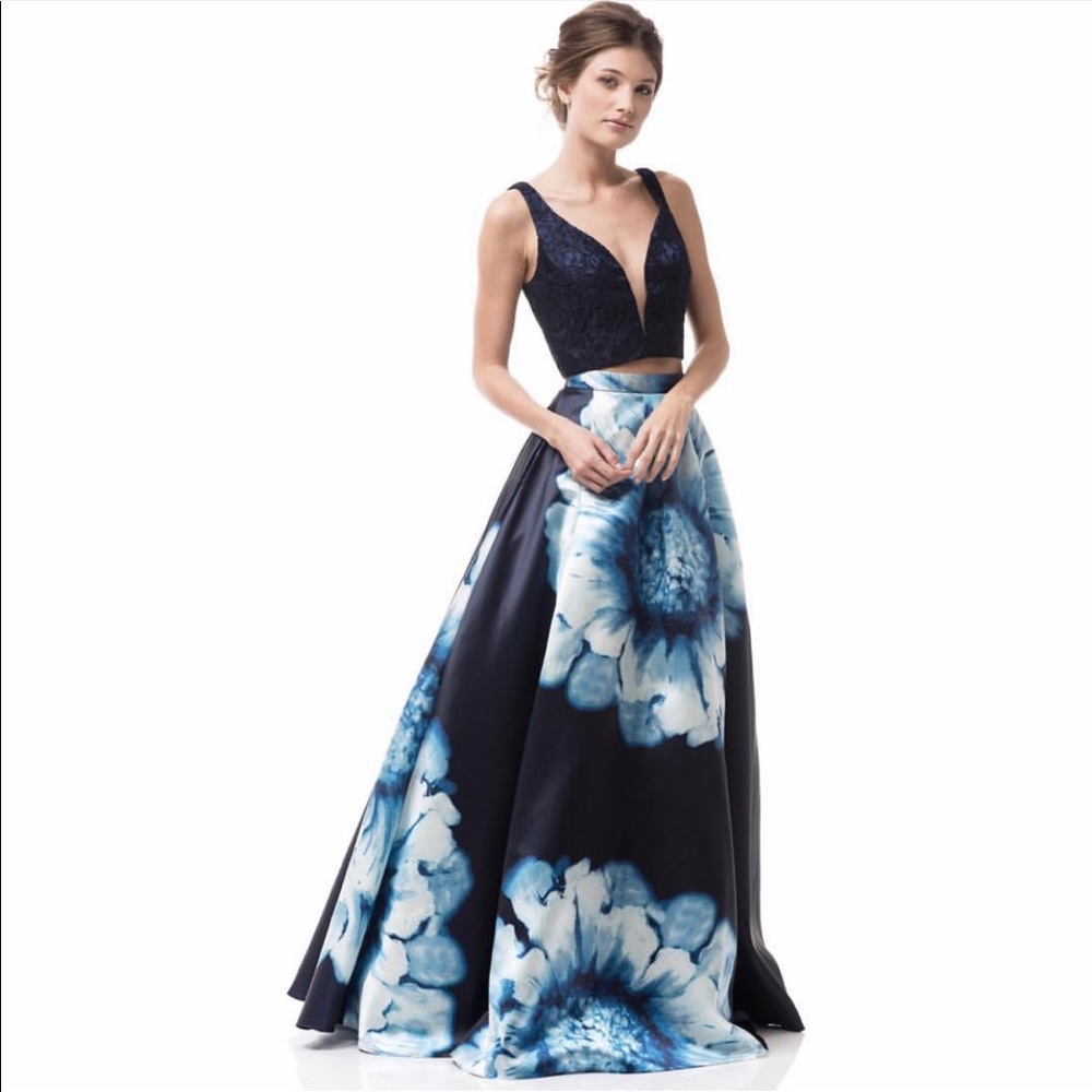 Floral skirt two-piece dress